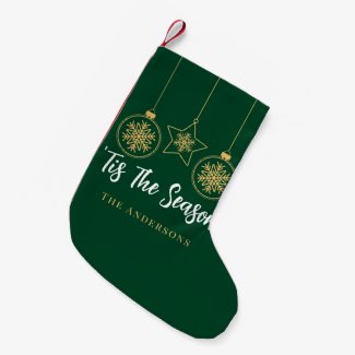 Christmas 'Tis The Season Green Gold, White Family