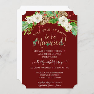 Christmas Tis the Season Married Bridal Shower Invitation