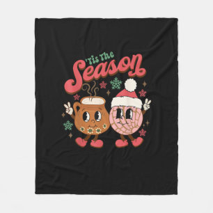 Christmas Tis The Season Mexican Concha Pan Dulce Fleece Blanket