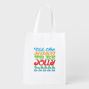 Christmas 'tis the season to be jolly text art bag