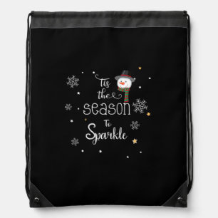 Christmas Tis The Season To Sparkle  Drawstring Bag