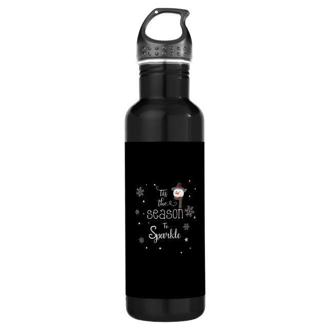 Christmas Tis The Season To Sparkle  Stainless Steel Water Bottle (Front)