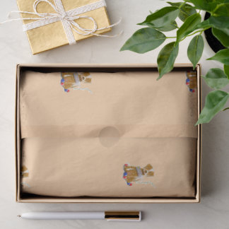 Christmas tissue paper dog