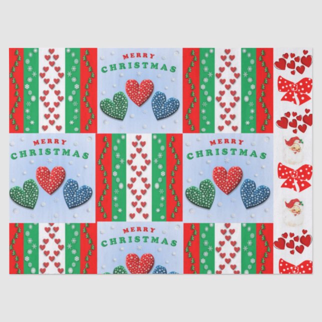 Christmas Tissue Paper, Merry Christmas Santa Paper (Front)