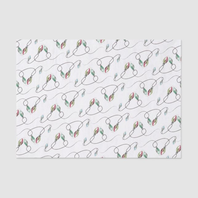 Christmas Tissue Paper Modern String of Lights (Front)