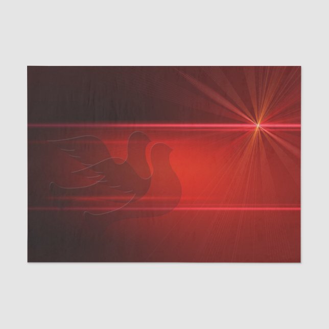Christmas Tissue Paper/Red Doves Paper (Front)