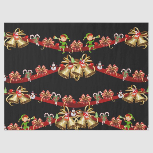 Christmas Tissue Paper Santa Snowman Elf (Front)