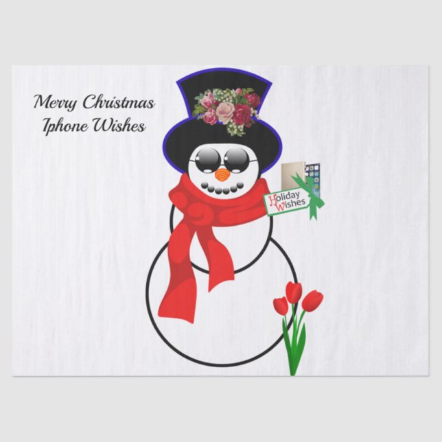 Christmas Tissue Paper, Snowman Iphone 11pro Paper (Front)