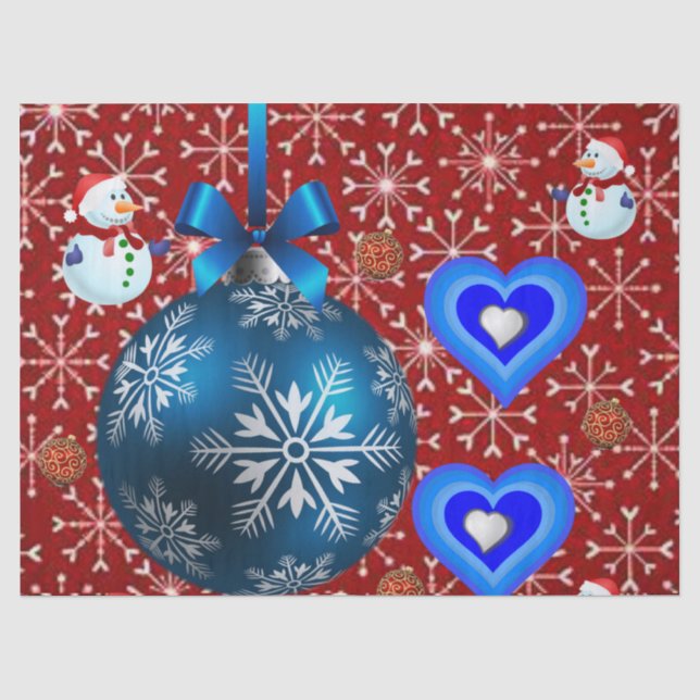 Christmas Tissue Paper, Snowman Paper (Front)