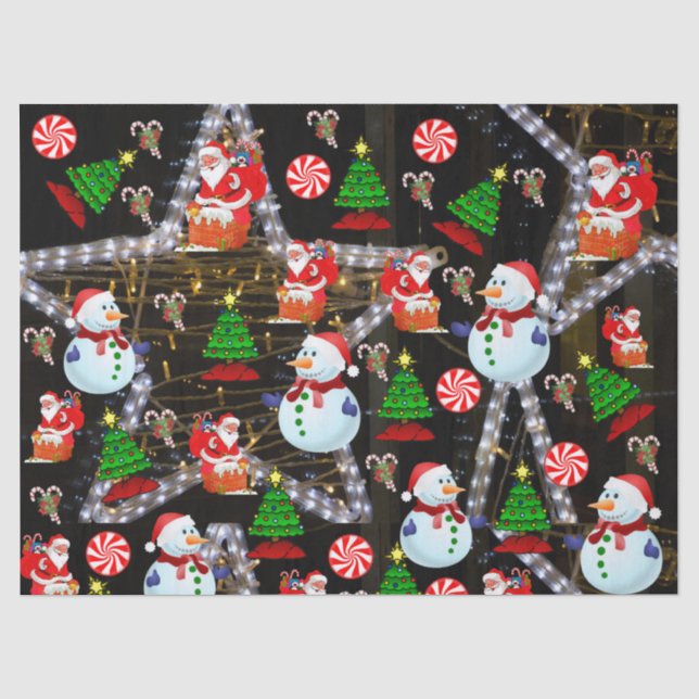 Christmas Tissue Paper, Snowman Paper (Front)