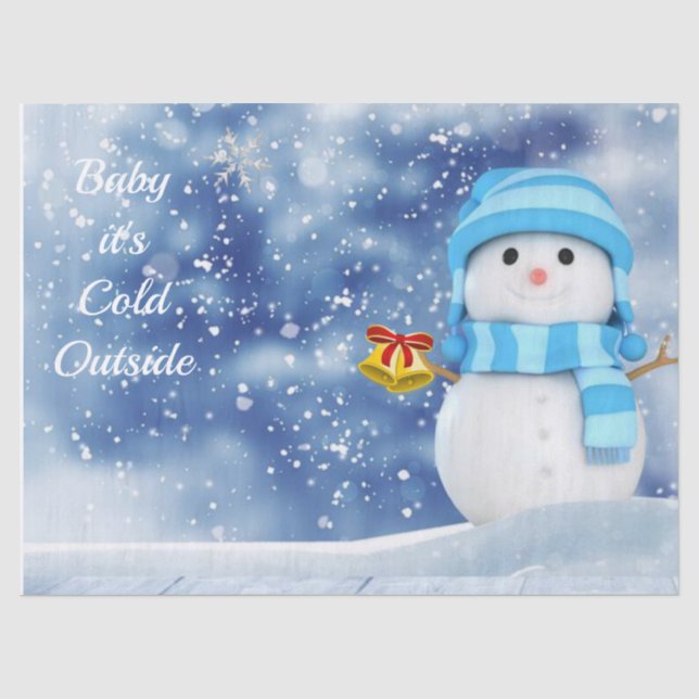 Christmas Tissue Paper, Snowman Paper (Front)
