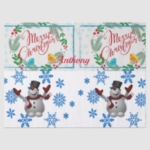 Christmas Tissue Paper, Snowman Paper