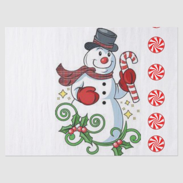 Christmas Tissue Paper, Snowman Paper (Front)
