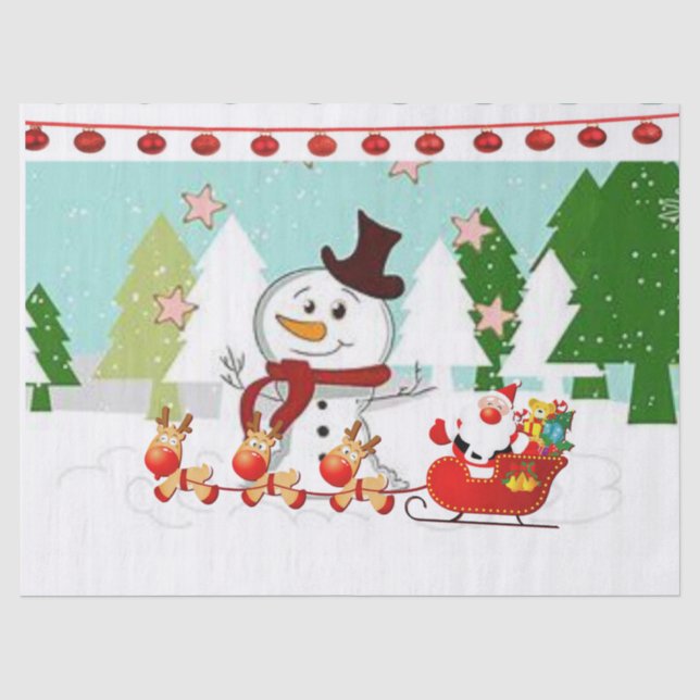 Christmas Tissue Paper, Snowman Paper (Front)