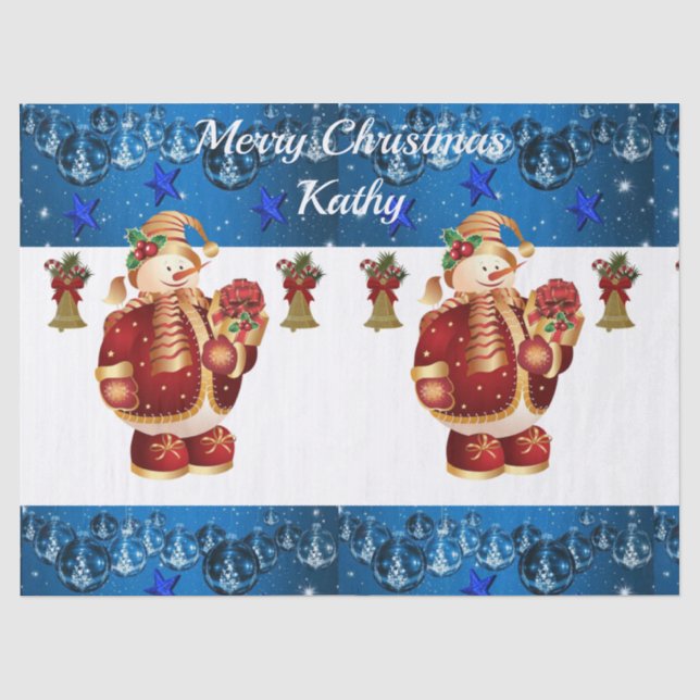 Christmas Tissue Paper, Snowman Paper (Front)