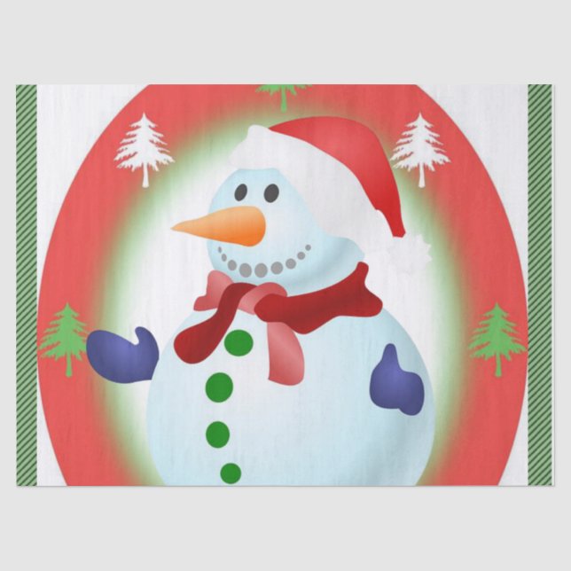Christmas Tissue Paper, Snowman Paper (Front)
