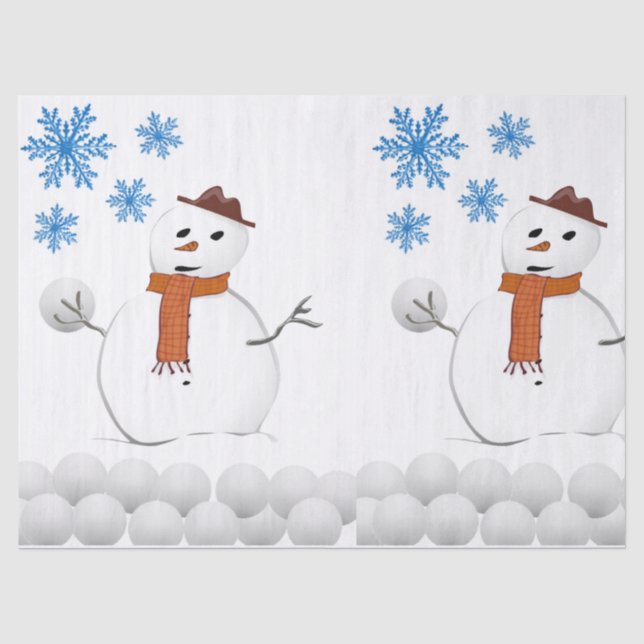 Christmas Tissue Paper, Snowman Paper (Front)