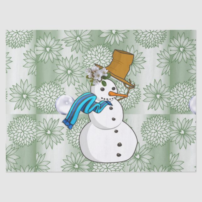 Christmas Tissue Paper, Snowman Paper (Front)