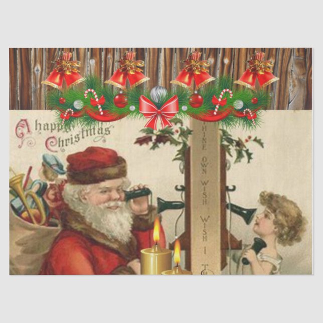 Christmas Tissue Paper, Vintage Christmas Paper (Front)