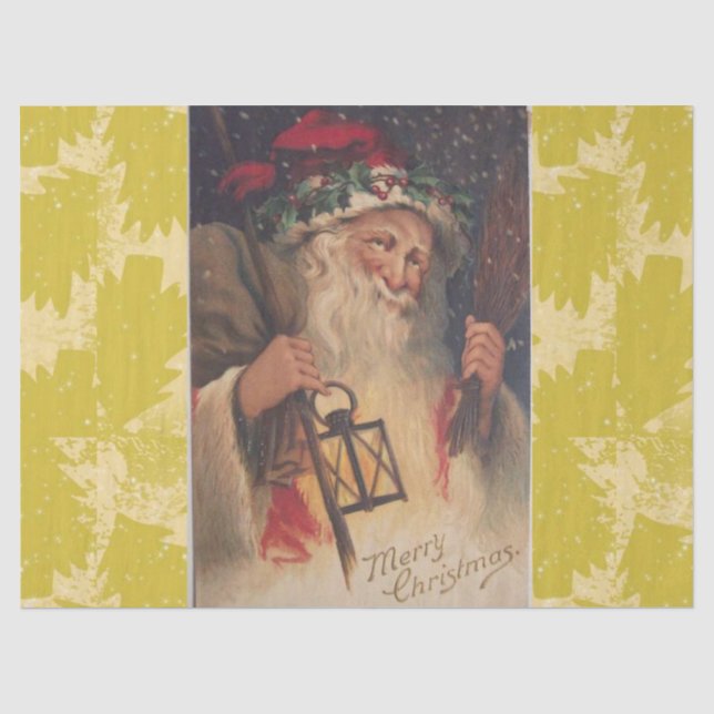 Christmas Tissue Paper, Vintage Santa Paper (Front)