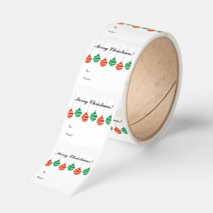 Christmas to and from gift label sticker roll