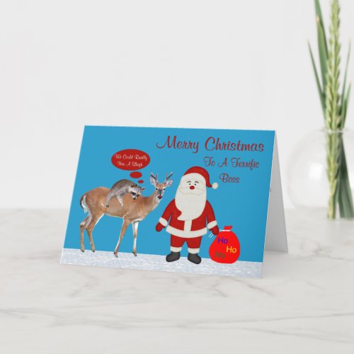 Christmas To Boss Greeting Card