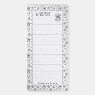 Christmas To Do List  Angel of Peace Pattern, Name Magnetic Notepad