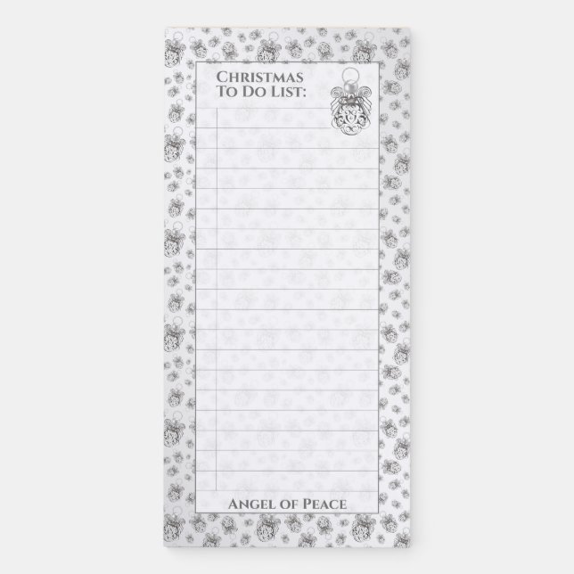 Christmas To Do List  Angel of Peace Pattern, Name Magnetic Notepad (Front)