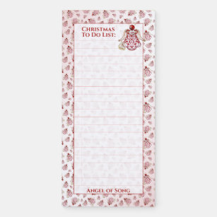 Christmas To Do List - Angel of Song Pattern Name Magnetic Notepad