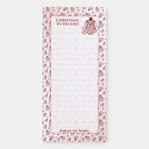 Christmas To Do List _ Angel of Song Pattern Name Magnetic Notepad