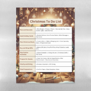 Christmas To Do List Check-Off Chart Magnetic Dry Erase Sheet