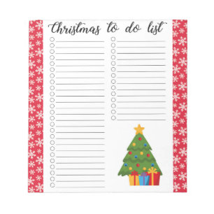 Christmas To Do List Notepad