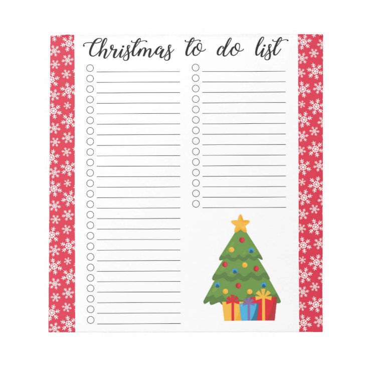 Christmas To Do List Notepad | Zazzle