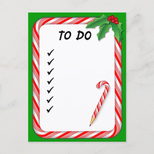 Christmas To Do List Postcard