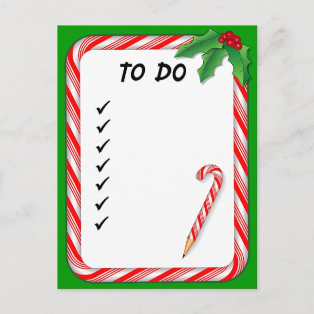 Christmas To Do List Postcard (Front)