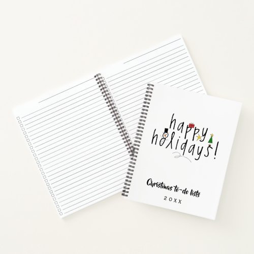 Christmas to do lists notebook