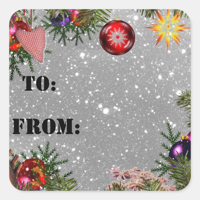 Christmas To & From Gift Tag Stickers (Front)