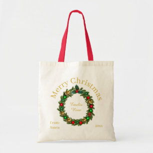 Christmas To From Gift Wrap Bag Cotton Keepsake