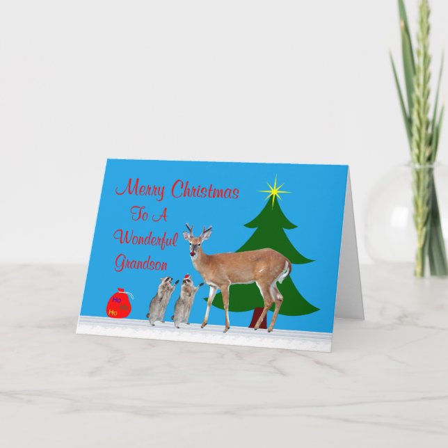 Christmas To Grandson Greeting Card (Front)