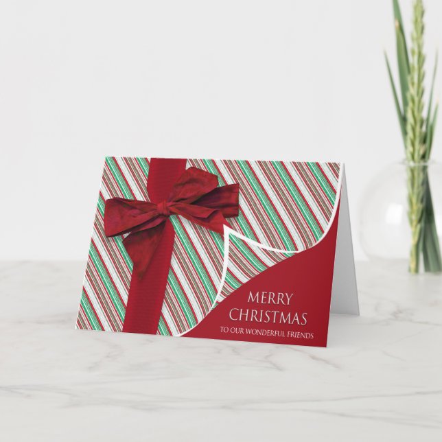 Christmas To Our Friends Gift Large Bow Card (Front)