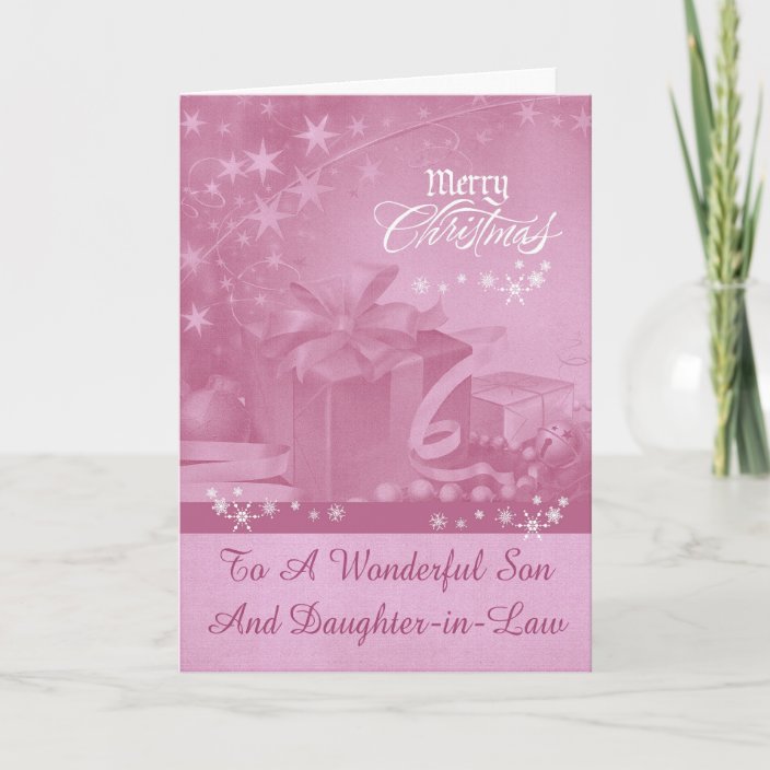 Christmas To Son And Daughter-in-Law Greeting Card | Zazzle.com