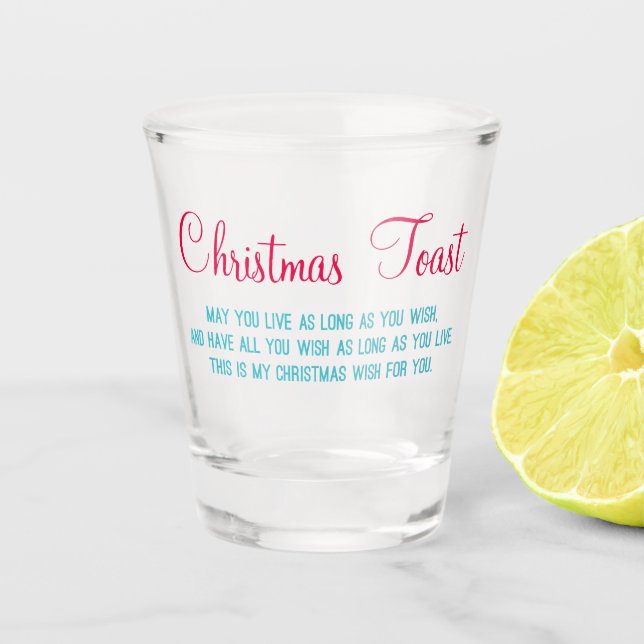 Christmas Toast Shot Glass (Front)