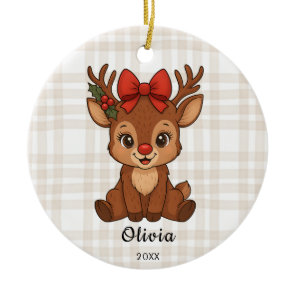 Christmas Toddler Girl's Reindeer Ornament