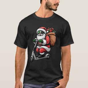 Christmas Toddler Kids Santa Claus Riding Scooter T-Shirt
