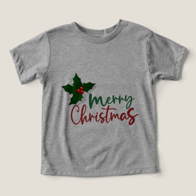 Christmas Toddlers Gray Shirt (Design Front)