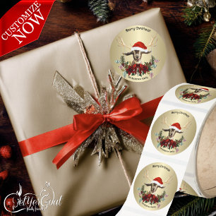 Christmas Toggenburg Baby Goat Reindeer Antlers  Classic Round Sticker