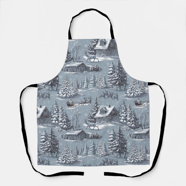 Christmas Toile Apron (Front)