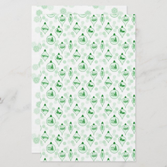 Christmas Toile in Green. (Front/Back)