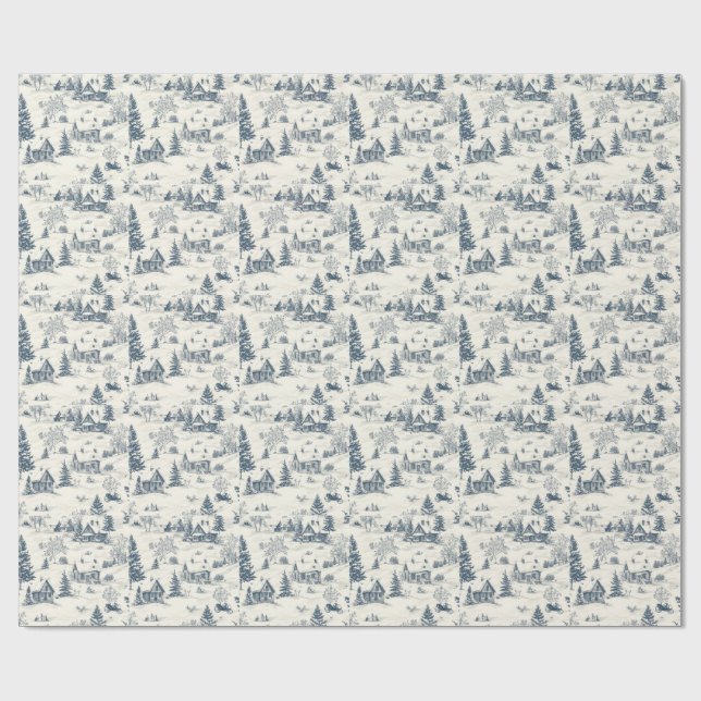 Christmas Toile Pattern Accessories Wrapping Paper (Flat)
