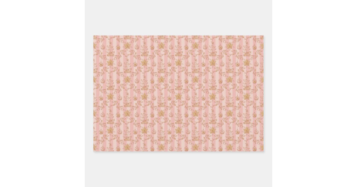 Elegant Vintage Hot Pink Toile Deer Woodland Wrapping Paper Sheets, Zazzle